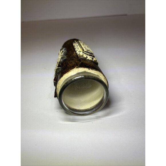 Aztec Mayan Calendar Tepoztlan Bud Vase, Ceramic Wrapped Glass 4” Tall - Picture 12 of 12